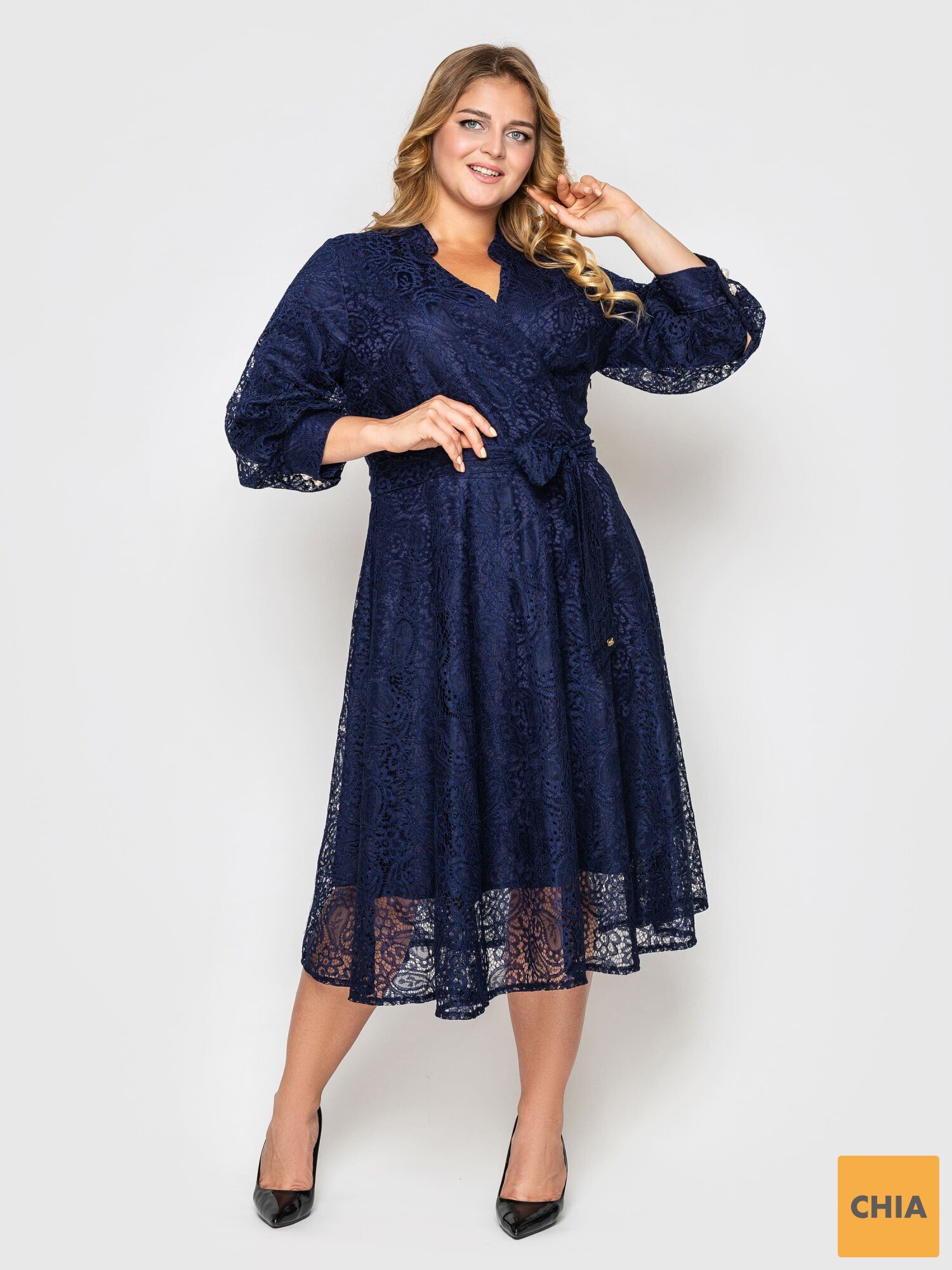 Нарядное платье Рина синее