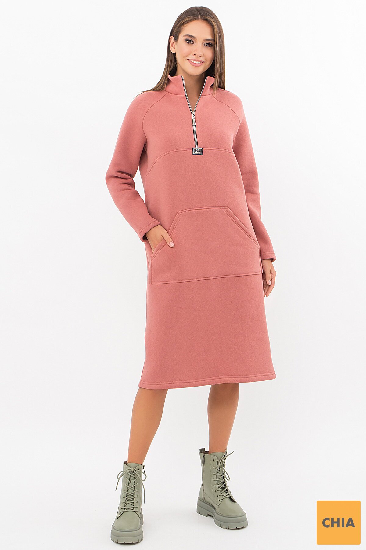 Платье Айсин д/р розовый персик