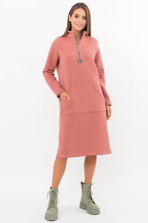 Glem: Платье Айсин д/р розовый персик p73522 - фото 1