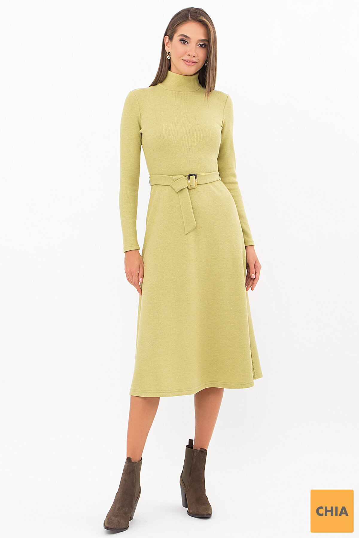 Платье Инетта д/р оливковый