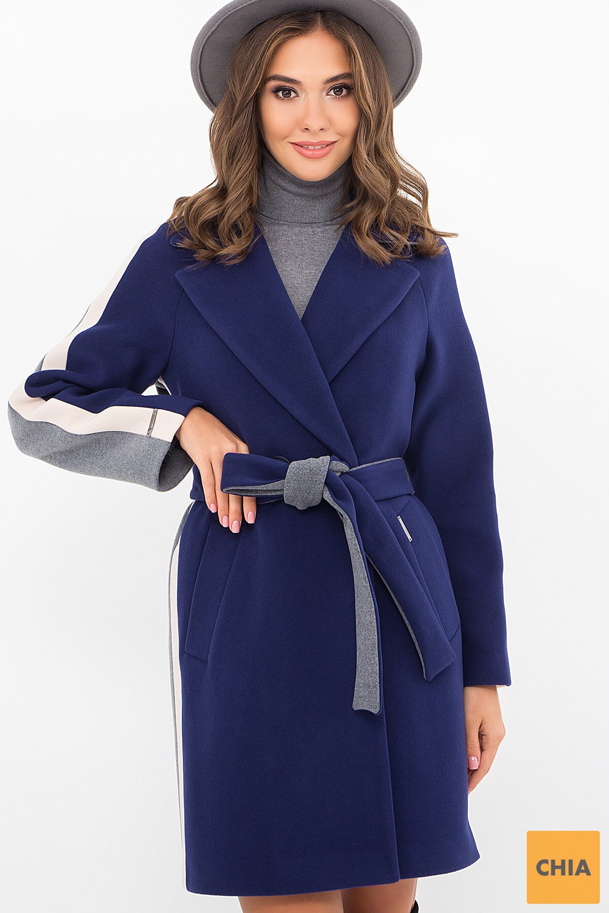 Пальто П-425-90 (2) 241/071 т.синий-серый