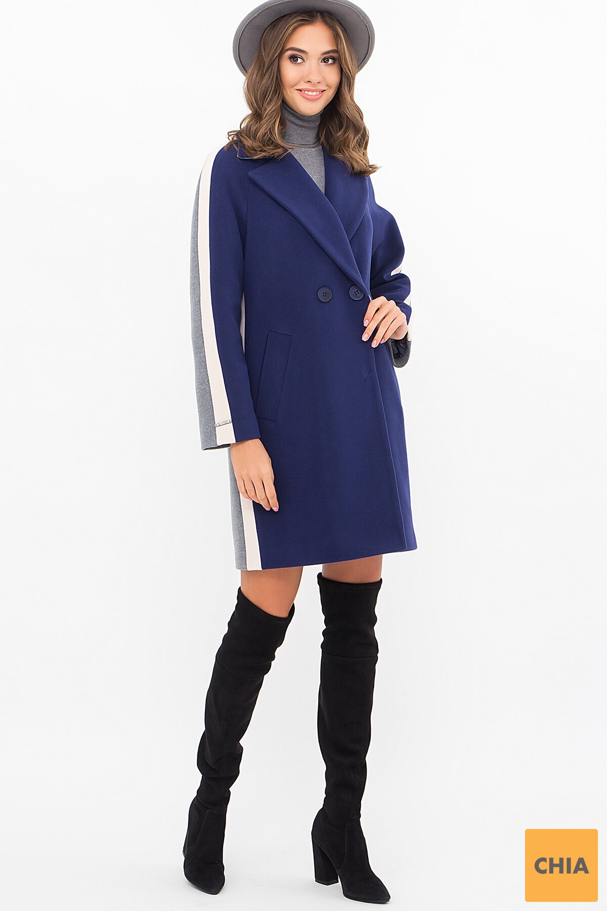 Пальто П-425-90 (2) 241/071 т.синий-серый