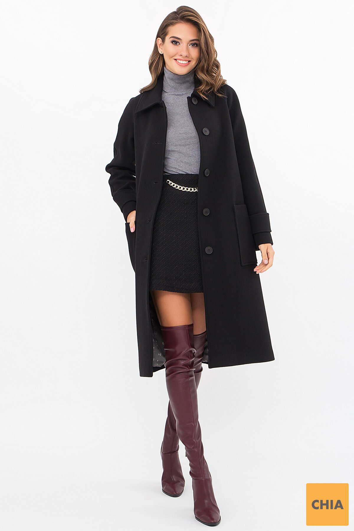 Пальто П-420-105 161-черный