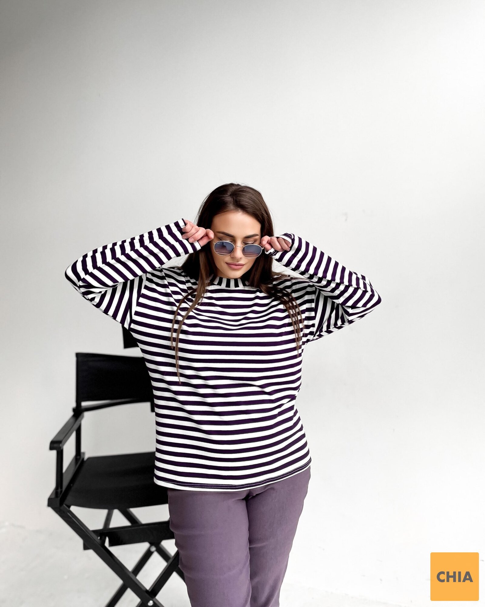 Джемпер Тельняшка лиловый