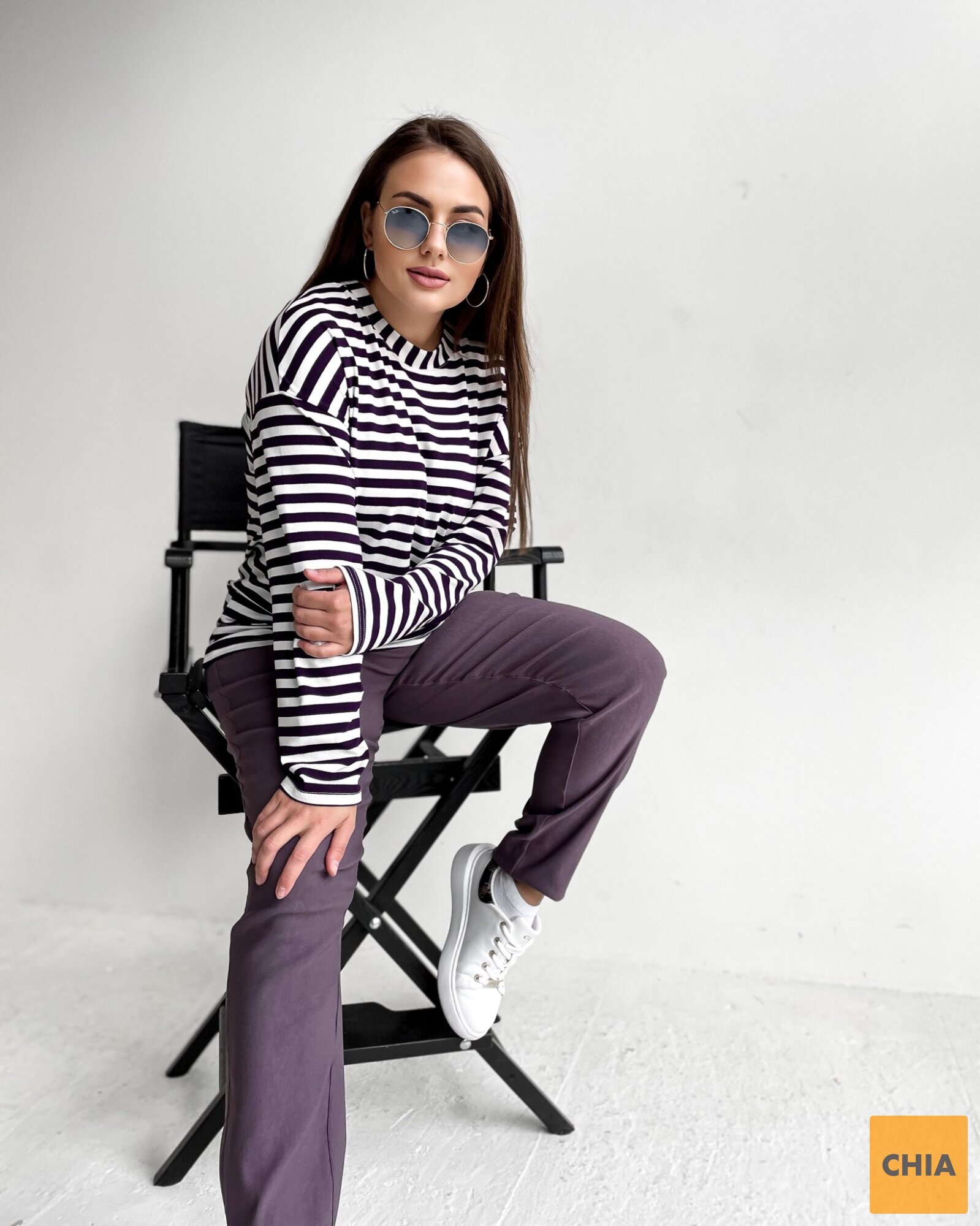 Джемпер Тельняшка лиловый