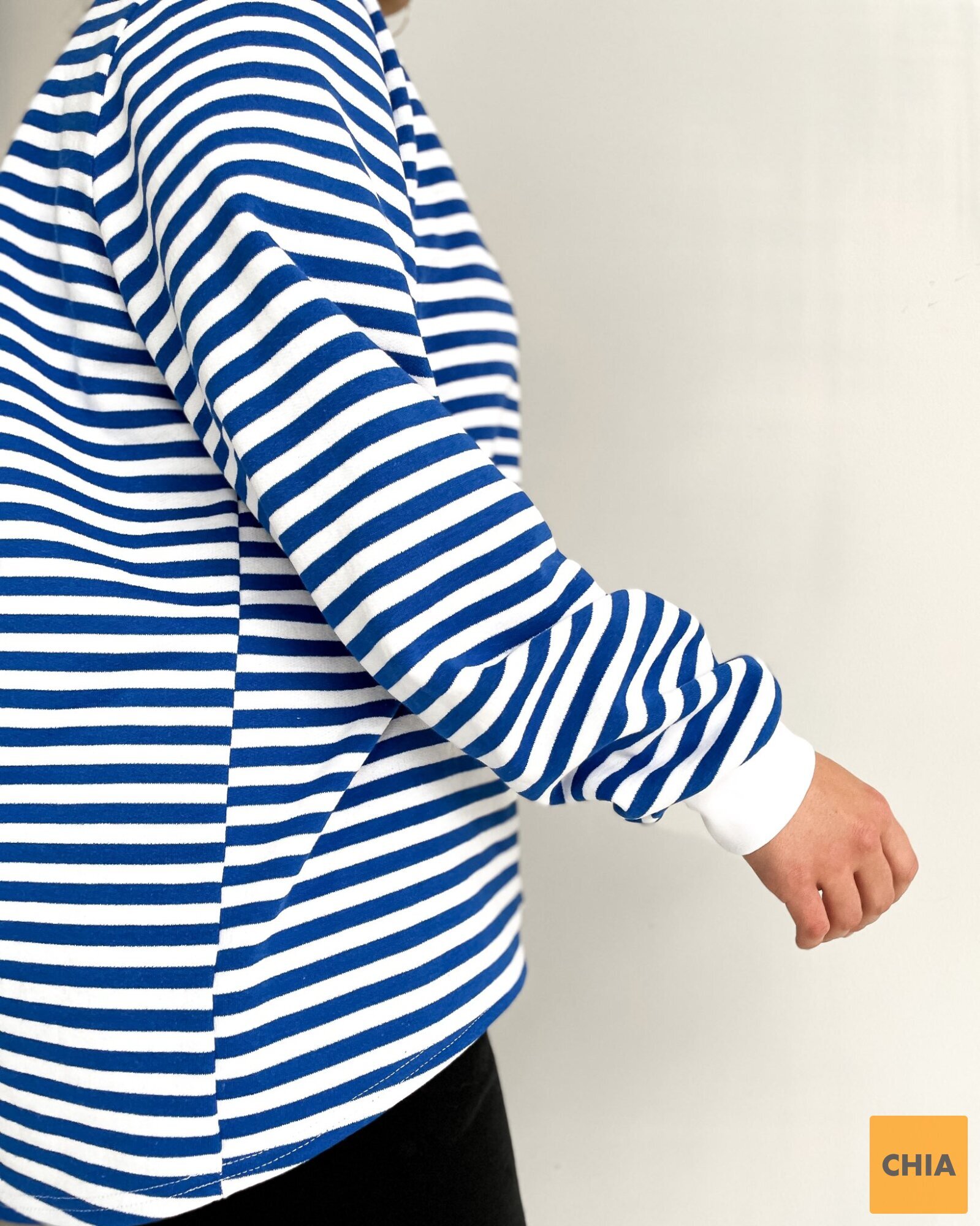 Свитшот Тельняшка флис синий