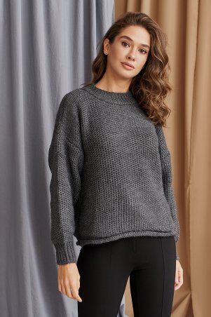Itelle: Вязаный свитер серого цвета Тара V344412 - фото 1