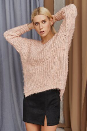 Вязаный свитер персикового цвета Милия