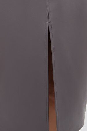 Glem: Юбка мод. №62 (кожа) серый p74578 - фото 5