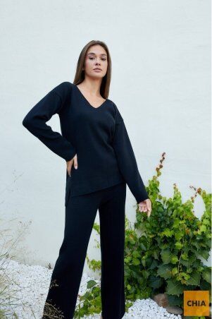 Prima Fashion Knit: Вязаный костюм "Алина" - черный 2765007 - фото 1