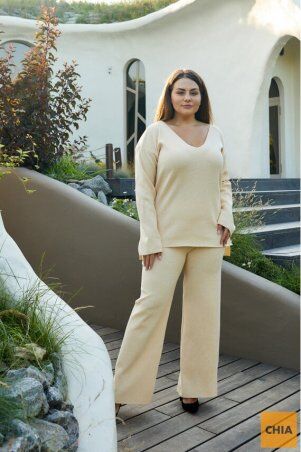 Prima Fashion Knit: Вязаный костюм "Алина" - крем Size + 2765027 - фото 1