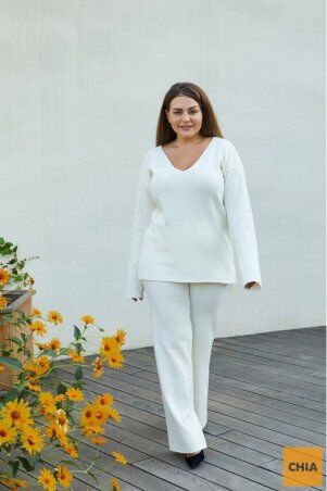 Prima Fashion Knit: Вязаный костюм "Алина" - молоко Size + 2765029 - фото 1