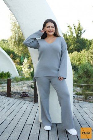 Prima Fashion Knit: Вязаный костюм "Алина" - серый Size + 2765031 - фото 1