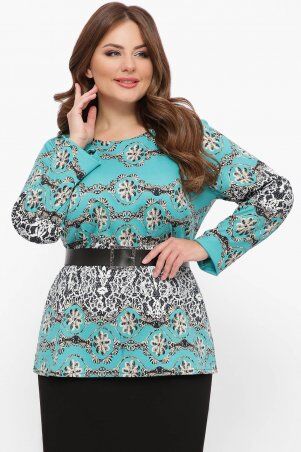 Tatiana: Блуза из трикотажного полотна ИЛОНА бирюзовая - фото 2