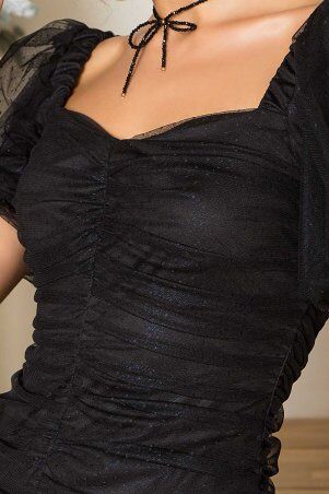 Glem: Платье Сигрид к/р черный-синий p75520 - фото 5