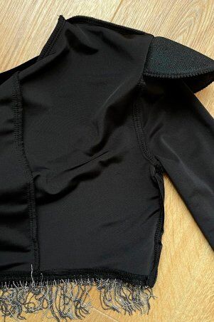 Itelle: Велюровий костюм чорного кольору з металізованою бахромою Габріелла 3162 - фото 2