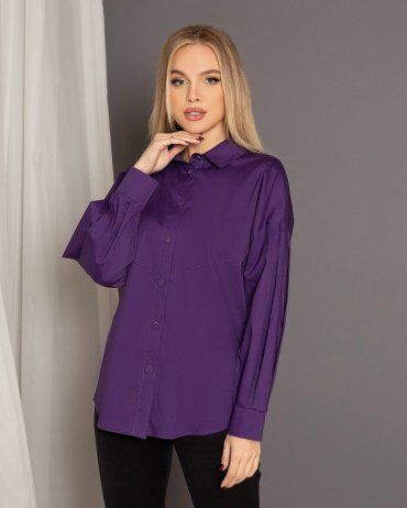 ISSA PLUS: Рубашки SA-353_фиолетовый - фото 1