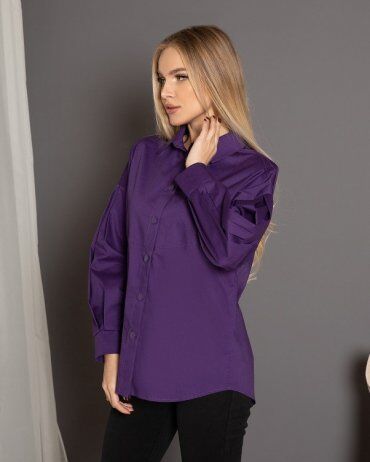 ISSA PLUS: Рубашки SA-353_фиолетовый - фото 2