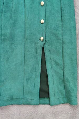 Itelle: Сукня із еко-замші зеленого кольору з рукавом 3/4 Маргарита 51370 - фото 2