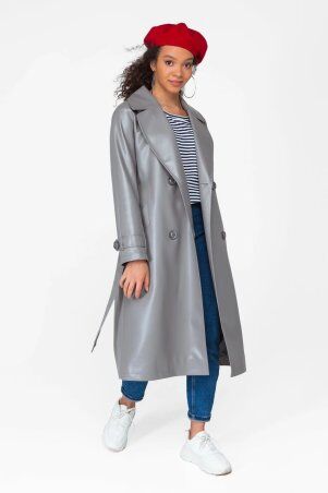 Emass: Плащ Тіра еко-шкіра сірий 340-87-1 - фото 3