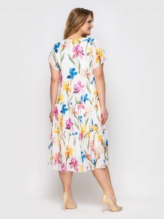 Vlavi: Платье Катаисс белое ирисы 119318 - фото 2