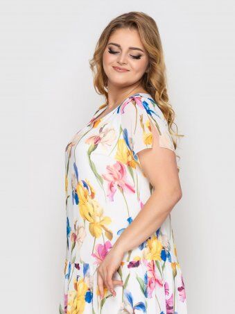 Vlavi: Платье Катаисс белое ирисы 119318 - фото 3