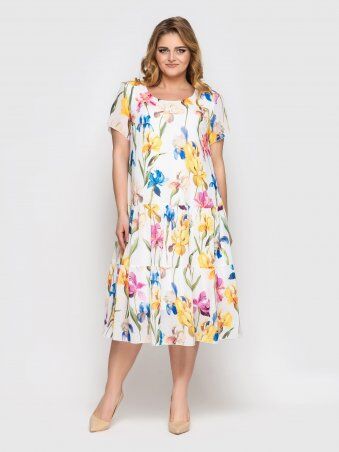 Vlavi: Платье Катаисс белое ирисы 119318 - фото 5