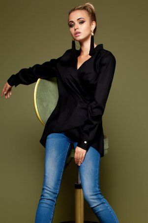 Jadone Fashion: Рубашка Гремми без ремня чорний - фото 11