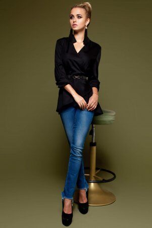 Jadone Fashion: Рубашка Гремми без ремня чорний - фото 7