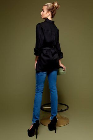Jadone Fashion: Рубашка Гремми без ремня чорний - фото 9