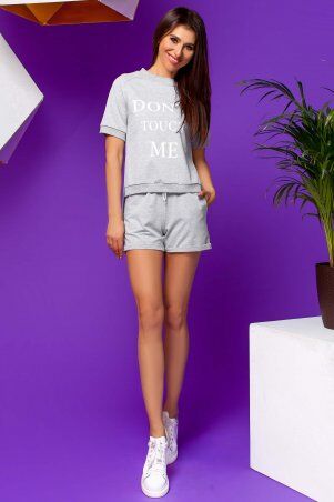 Jadone Fashion: Костюм Кемри с шортами сірий - фото 1