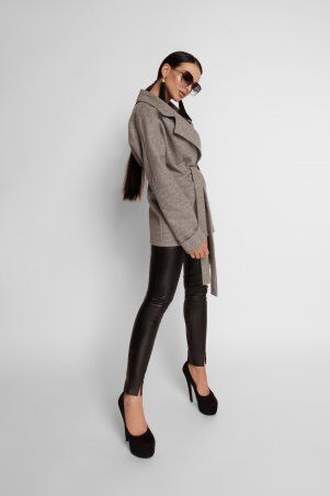 Jadone Fashion: Укороченное облегченное пальто Скарлет сірий - фото 1