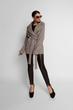 Jadone Fashion: Укороченное облегченное пальто Скарлет сірий - фото 5