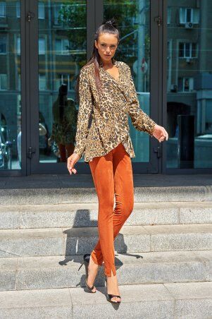 Jadone Fashion: Рубашка Кейли коричневий - фото 2