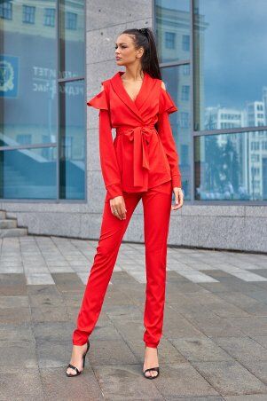 Jadone Fashion: Брючный костюм Стефани червоний - фото 2