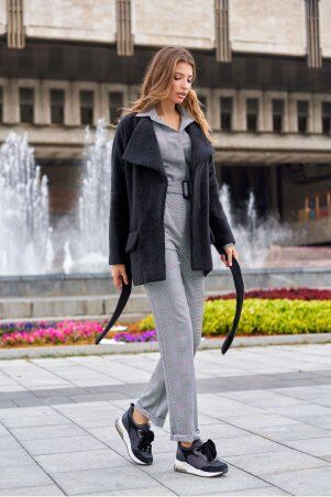 Jadone Fashion: Укороченное пальто Доминика чорний - фото 1
