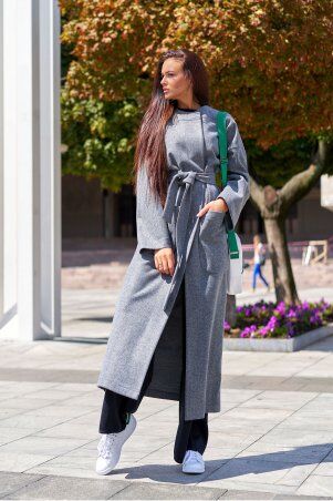 Jadone Fashion: Облегченное пальто Мириам тёмно-сірий - фото 3