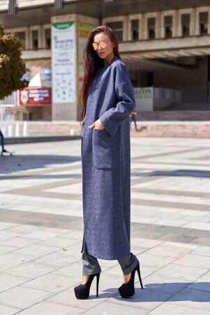 Jadone Fashion: Облегченное пальто Мириам синій - фото 1