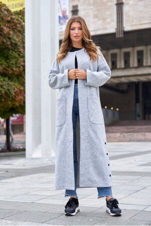 Jadone Fashion: Облегченное пальто Мириам сірий - фото 1