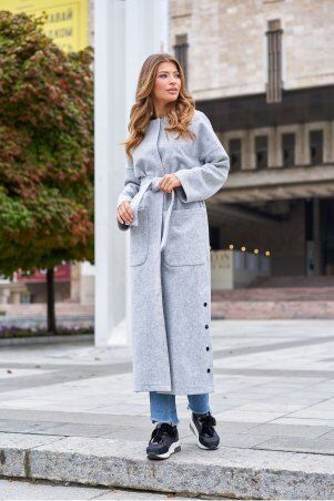 Jadone Fashion: Облегченное пальто Мириам сірий - фото 3
