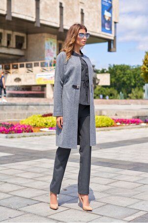 Jadone Fashion: Облегченное пальто Джесси тёмно-сірий - фото 2