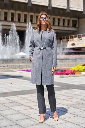 Jadone Fashion: Облегченное пальто Джесси тёмно-сірий - фото 4