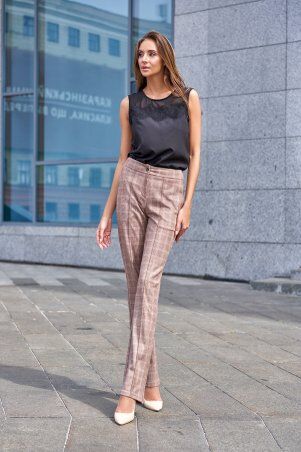 Jadone Fashion: Брюки Данис коричневий - фото 1