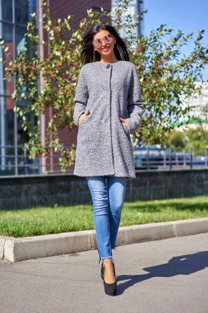 Jadone Fashion: Облегченное пальто Верона сірий меланж - фото 1