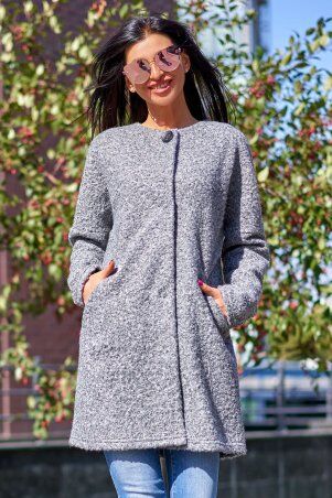 Jadone Fashion: Облегченное пальто Верона сірий меланж - фото 2