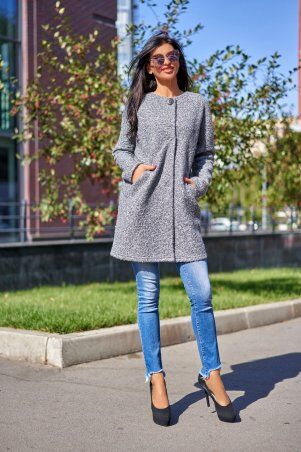 Jadone Fashion: Облегченное пальто Верона сірий меланж - фото 3