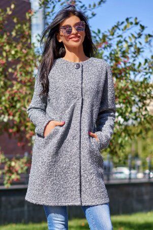 Jadone Fashion: Облегченное пальто Верона сірий меланж - фото 4