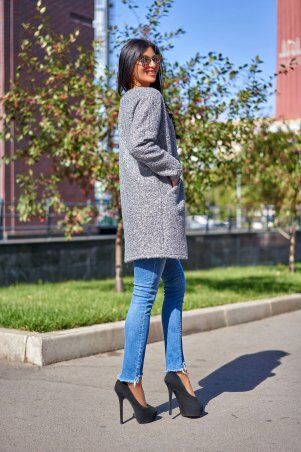 Jadone Fashion: Облегченное пальто Верона сірий меланж - фото 5