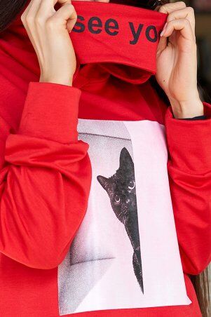 Jadone Fashion: Худи Мальро червоний - фото 3