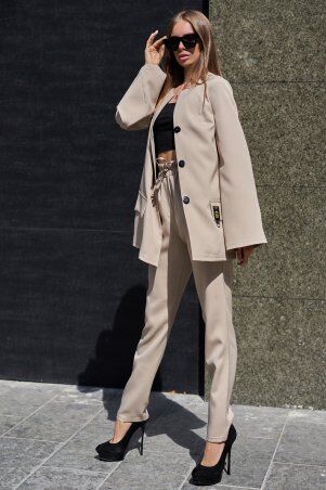 Jadone Fashion: Костюм Сантония с брюками бежевий - фото 3